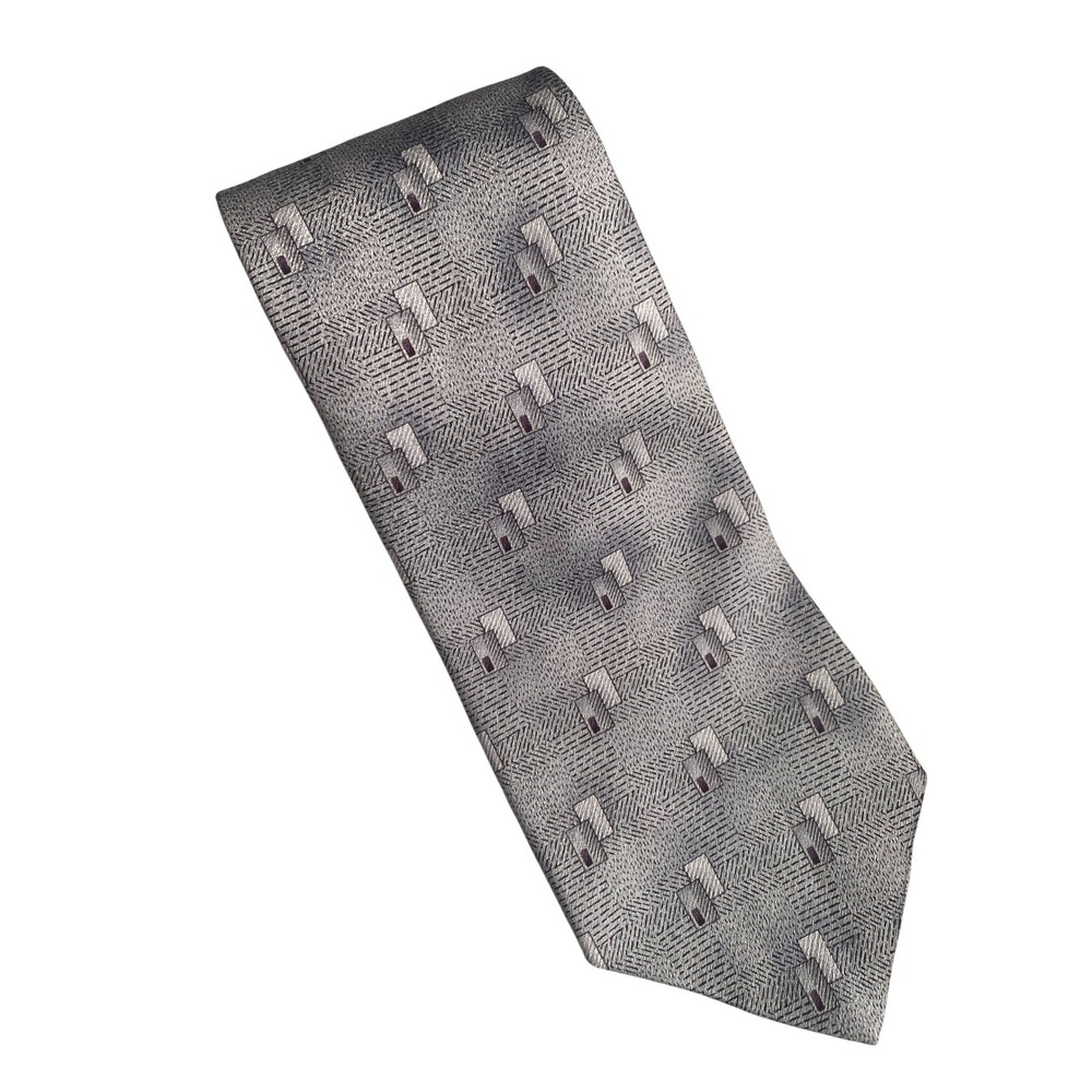 ARROW Silk Neck Tie Mens Silver Gray‎ Jacquard Geometric Classic Formal New
